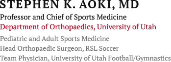 Stephen K. Aoki MD, Orthopaedic Surgeon, Salt Lake City, UT